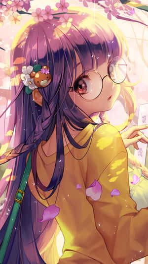 A Cute Kawaii Anime Girl Smiling Wallpaper