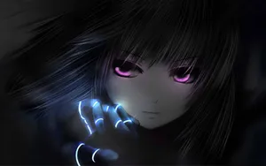 A Dark Anime Girl Lost In A World Of Mystery Wallpaper