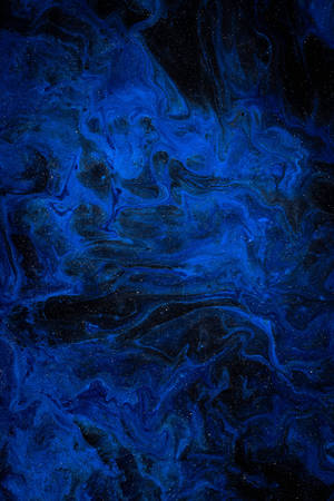 A Dark Blue Liquid Stain Pattern Wallpaper