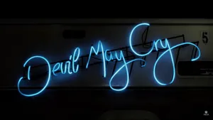 A Dazzling Display Of Blue Neon Lights. Wallpaper