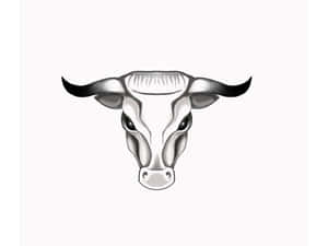 A Detailed Drawing Of A Bull Skull. Wallpaper