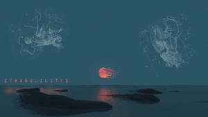 A Drawing Of A Moon And A Rock With The Words Etacles Wallpaper