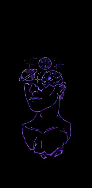 A Drawing Of A Person With A Rainbow In The Background Wallpaper