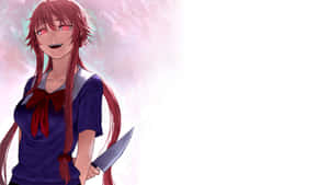 A Fear-inspiring Psycho Anime Girl With A Menacing Glare. Wallpaper