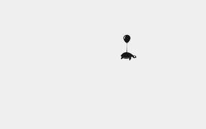 A Flight Of Imagination - White Minimalist Turtle Wallpaper