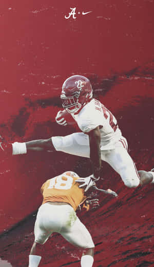 A Football Player Is Jumping In The Air Wallpaper