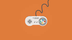 A Game Controller On An Orange Background Wallpaper