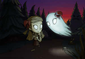 A Girl And A Ghost In The Woods Wallpaper