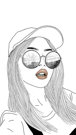A Girl Gazing Upwards And Drawing Wallpaper