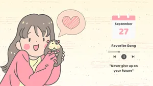 A Girl Holding A Teddy Bear And A Heart Wallpaper