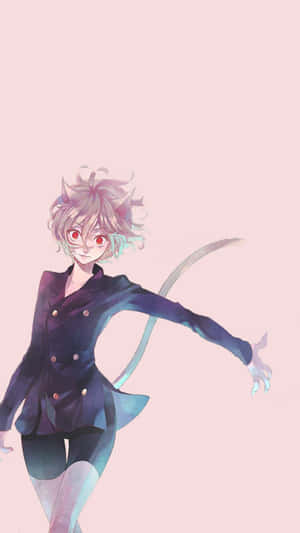 A Girl In A Black Suit And Pink Shirt Wallpaper