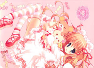 A Girl In Pink Clothes Laying On A Pink Blanket Wallpaper
