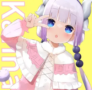 A Girl With Blue Hair And Pink Eyes Is Holding A Peace Sign Wallpaper