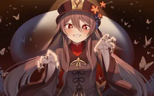 A Girl With Long Hair And A Hat Wallpaper