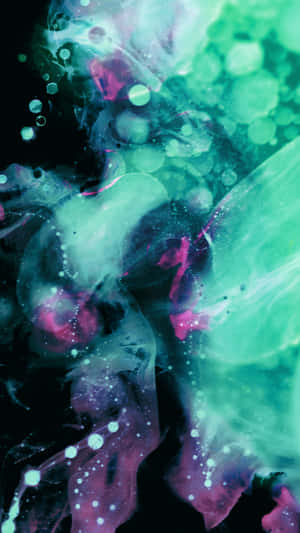 A Green And Purple Liquid Wallpaper