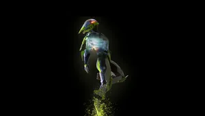 A Green And Yellow Parrot Flying In The Air Wallpaper