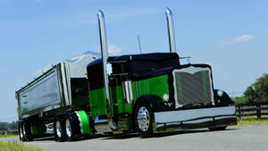 A Green Peterbilt Wallpaper