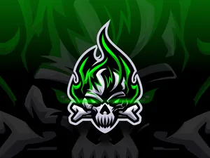 A Green Skull Logo On A Black Background Wallpaper