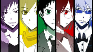 A Group Of Anime Characters In Different Colors Wallpaper