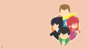 A Group Of Anime Characters Standing In A Circle Wallpaper