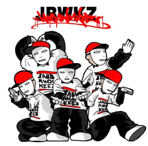 A Group Of People In Red Hats And Hats Wallpaper