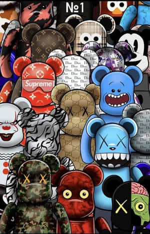 A Group Of Teddy Bears In Different Colors Wallpaper