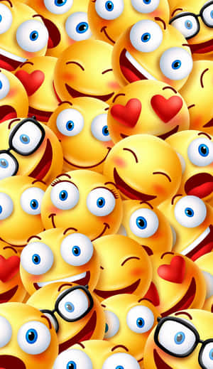 A Group Of Yellow Emoticions With Glasses Wallpaper