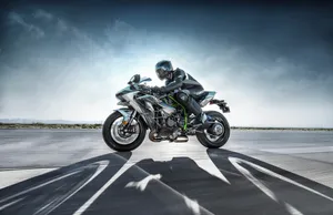 A High-powered Kawasaki H2r In Its Full Glory Wallpaper