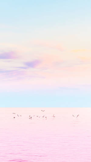 A Joyful Pastel Landscape Of Ethereal Beauty. Wallpaper