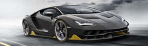 A Lamborghini Huracan Is Driving Down The Road Wallpaper