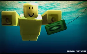 A Lego Figure Is Floating In The Water Wallpaper