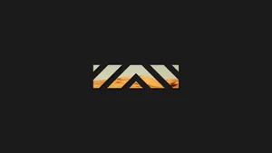 A Logo With A Mountain And Desert In The Background Wallpaper