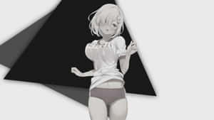 A Lone Girl Walking On A White Landscape Wallpaper