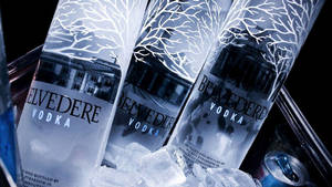 A Luxurious Taste Experience: Ice Cold Belvedere Vodka Bottles Wallpaper