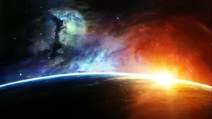 A Magnificent View Of A Pink Space Nebula. Wallpaper