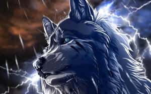 A Majestic And Powerful Grey Wolf Stares Into The Morning Sky Wallpaper