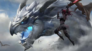 A Majestic Dragon Emerging From The Depths Of Its Enchanted Castle Wallpaper