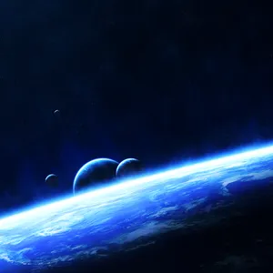 A Majestic Landscape Rendered In Blue Wallpaper