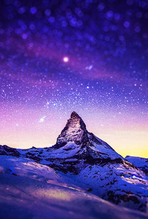 A Majestic View Of A Night Mountain Wallpaper