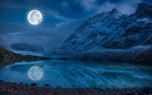 A Majestic View Of Night Mountain And The Star-filled Sky Wallpaper