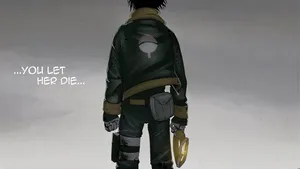 A Man In A Black Jacket Is Standing With A Gun Wallpaper