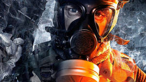 A Man In A Gas Mask Wallpaper