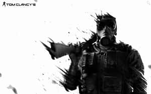 A Man In A Gas Mask Holding A Gun Wallpaper