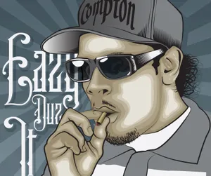 A Man In A Hat And Sunglasses Smoking A Cigarette Wallpaper