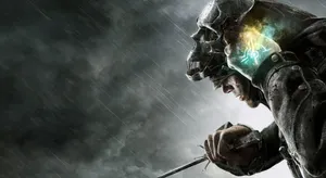 A Man In A Helmet Is Holding A Sword Wallpaper