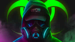 A Man In A Hoodie With A Gas Mask Wallpaper