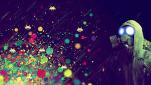 A Man In A Space Suit With A Grenade In His Hand Wallpaper