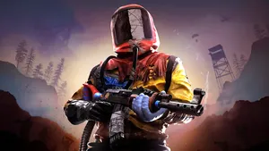 A Man In A Yellow Jacket Holding A Gun Wallpaper