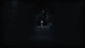 A Man Is Standing In The Dark In A Dark Tunnel Wallpaper