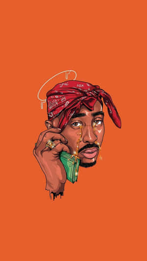 A Man With A Bandana On His Head Is Talking On The Phone Wallpaper